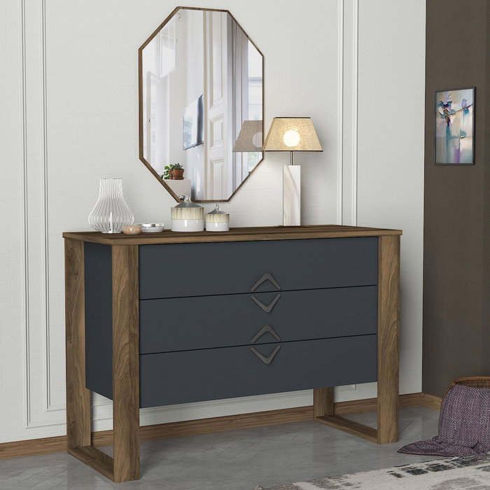 Hanah Home Bumerang Aynalı Nogal y Antracita Hanah Home Bumerang Aynalı Nogal y Antracita